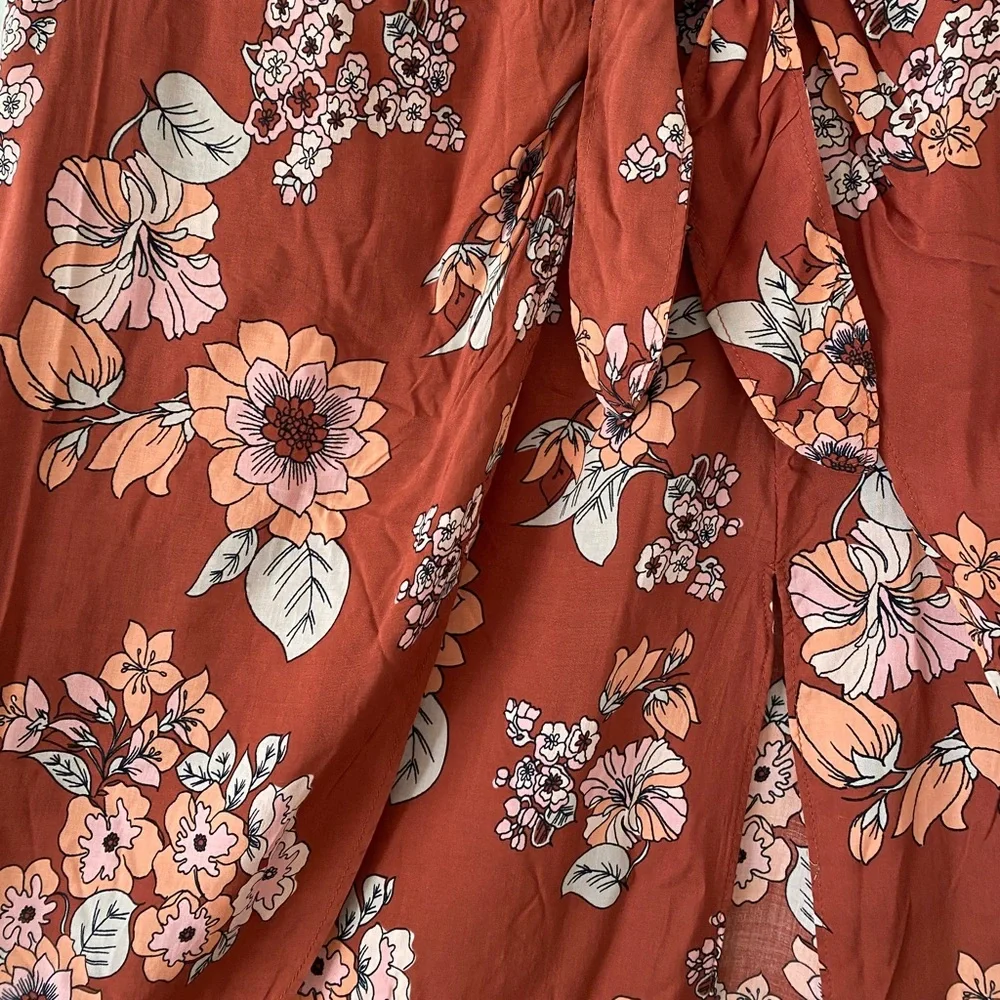 Free People Floral Wrap Midi Skirt NWT - Picture 8 of 14
